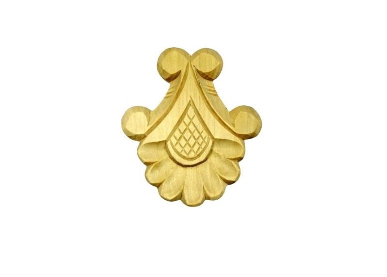  Rzeźba, ornament drewniany; ręcznie wykonany; wymiar - 11 x 12 cm 