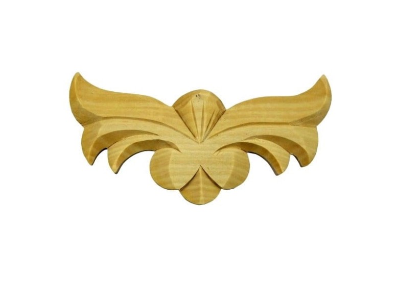  Rzeźba, ornament drewniany; ręcznie wykonany; wymiar - 14 x 7 cm 