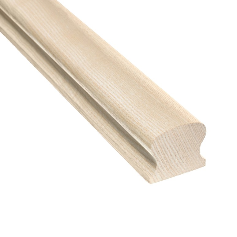  Poręcz drewniana wzór OMEGA Różne przekroje.  Jesion . Wymiary (przekroje, długości) dostępne w wariantach produktu. 