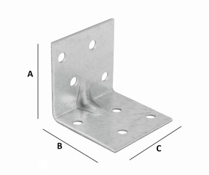 Kątownik montażowy 40x40x60x1,5 mm z przetłoczeniem